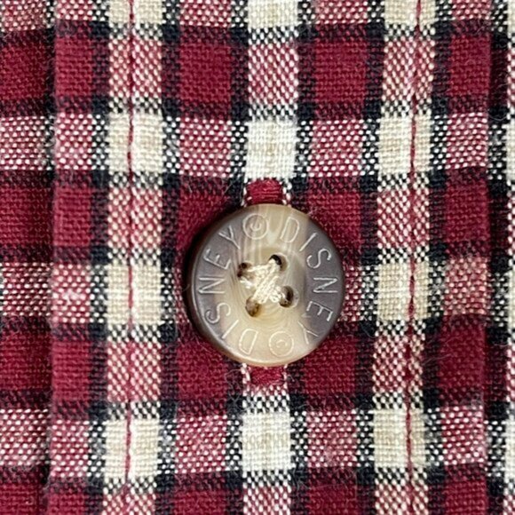 Walt Disney World Mickey Mouse Mens Checkered Short Sleeve Shirt Size‎ M Cotton - Picture 6 of 9